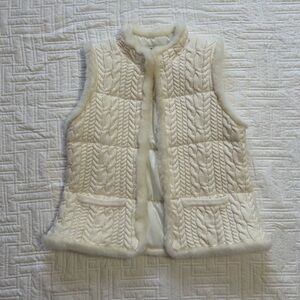 Talbots Cream Cable Knit Vest